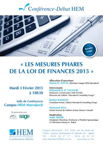 HEM - Conférence-débat à HEM Marrakech sous le thème : Les Mesures Phares de la Loi de Finances 2015