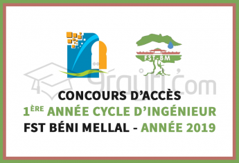 Concours d’accès en 1ère année du cycle d’ingénieur d'Etat à la FST Béni Mellal 2019
