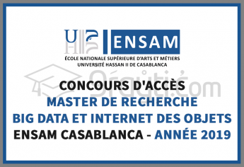 Concours d'accès au Master de Recherche « Big Data et Internet des Objets » à l'ENSAM Casablanca 2019