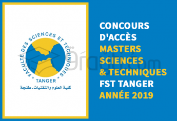 Concours d'accès aux Masters Sciences et Techniques à la FST Tanger 2019
