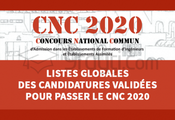 Listes globales des candidatures validées pour passer le concours CNC 2020