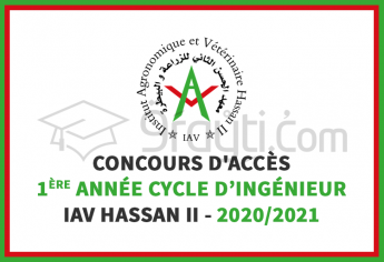 Concours d'accès à la 1ère année du cycle d'ingénieur de l'IAV Hassan II 2020-2021