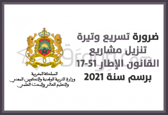 ضرورة تسريع وتيرة تنزيل مشاريع القانون الإطار 17-51 برسم سنة 2021