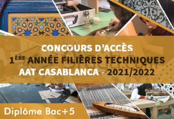 Concours d'accès en 1ère année des Filières Techniques de l'AAT Casablanca 2021-2022