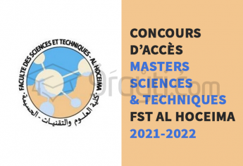 Concours d'accès aux Masters Sciences et Techniques de FST Al Hoceima 2021-2022