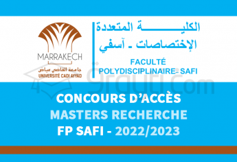 Concours d'accès aux Masters de FP Safi 2022-2023