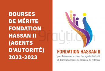 Bourses de mérite de la Fondation Hassan II pour les Œuvres Sociales des Agents d'Autorité 2022-2023