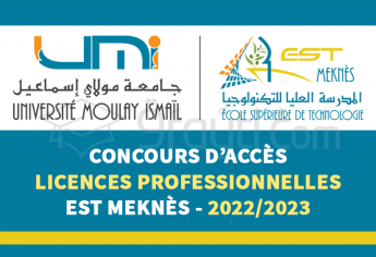 Concours d'accès aux Licences Professionnelles de l'EST Meknès 2022-2023