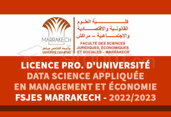 Licence Pro d'Université en Data Science Appliquée en Management et Économie de FSJES Marrakech 2022-2023