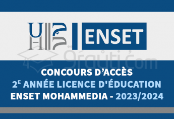 Concours 2e année Licence d'Éducation de l'ENSET Mohammedia 2023-2024