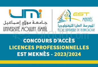 Concours Licences Professionnelles de l'EST Meknès 2023-2024