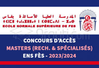 Concours Masters de l'ENS Fès 2023-2024