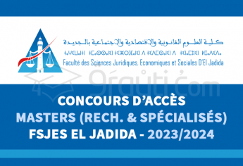 Concours Masters de FSJES El Jadida 2023-2024
