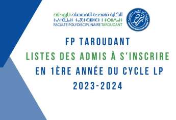 Listes des admis à s'inscrire en 1ère année LP à la FP Taroudant 2023-2024