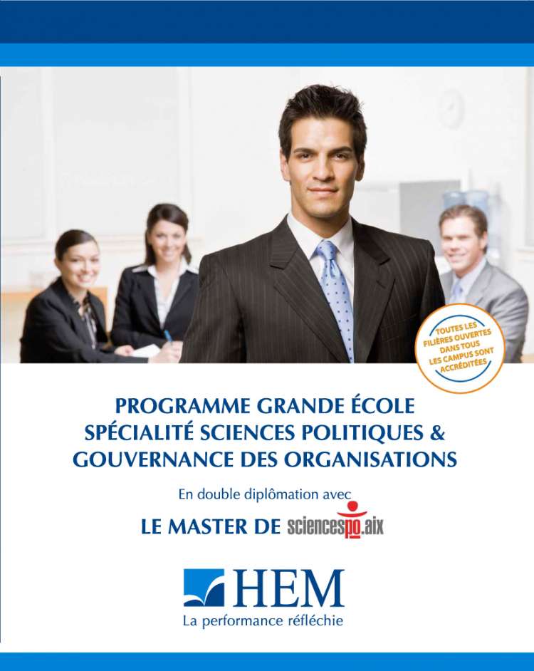 HEM - Programme Grande Ecole Spécialité Sciences politiques et gouvernances des organisations