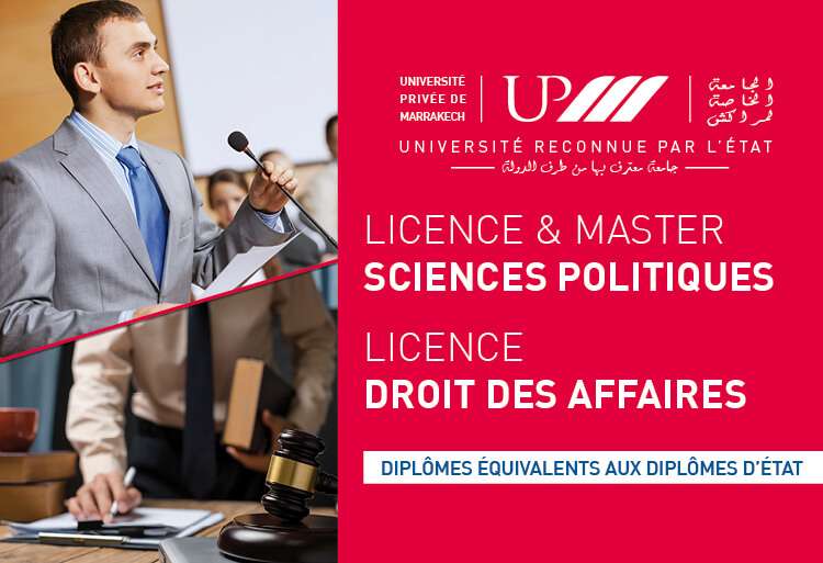 Concours d’admission aux programmes Droit et Sciences Politiques de l’Université Privée de Marrakech