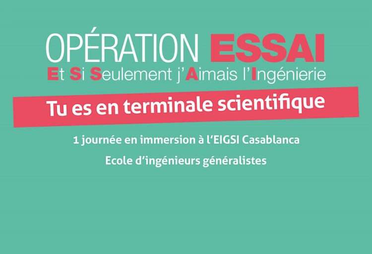 Venez essayer les études d’ingénieurs à l’EIGSI Casablanca : samedi 27 avril 2019