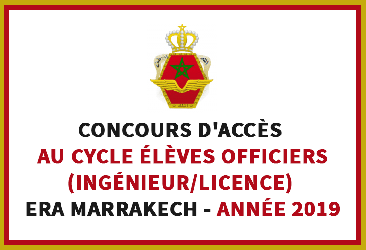 Concours d'accès à l'Ecole Royale de l'Air Marrakech au cycle Ingénieur/Licence 2019