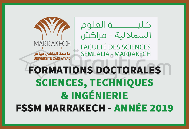 Candidature aux formations doctorales en Sciences, Techniques et Ingénierie à la FSSM Marrakech 2019
