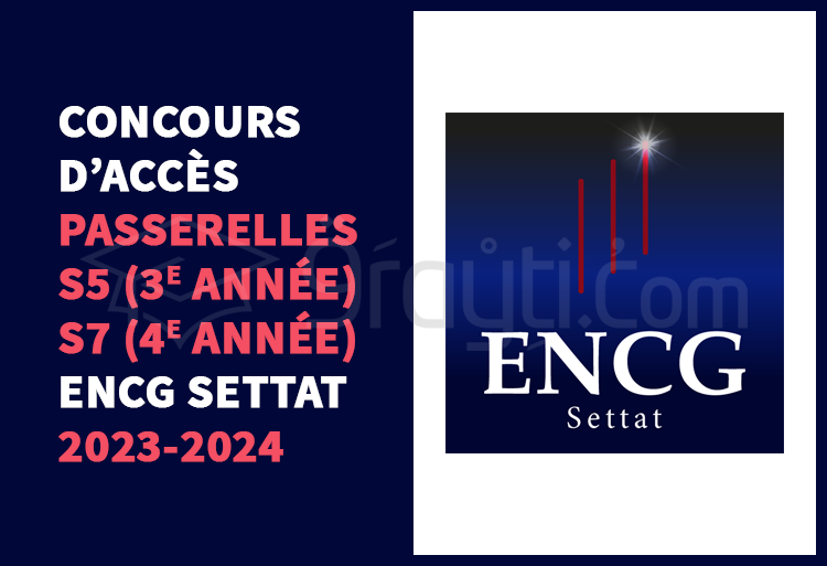 Concours Passerelles 3e année (S5) et 4e année (S7) de l'ENCG Settat