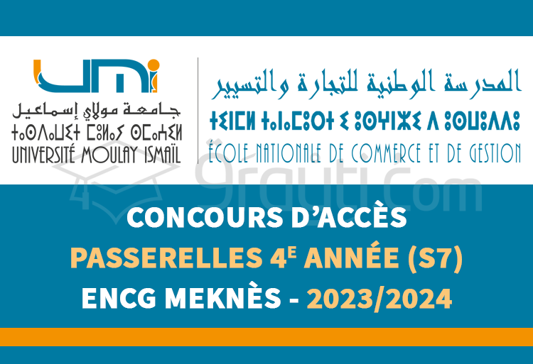 Concours Passerelles 4e année (S7) de l'ENCG Meknès 2023-2024